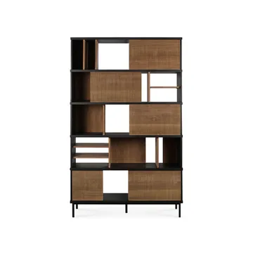 Mensola Oscar Rack  - Teak-Black 5 porte 120x40 cm - Ethnicraft
