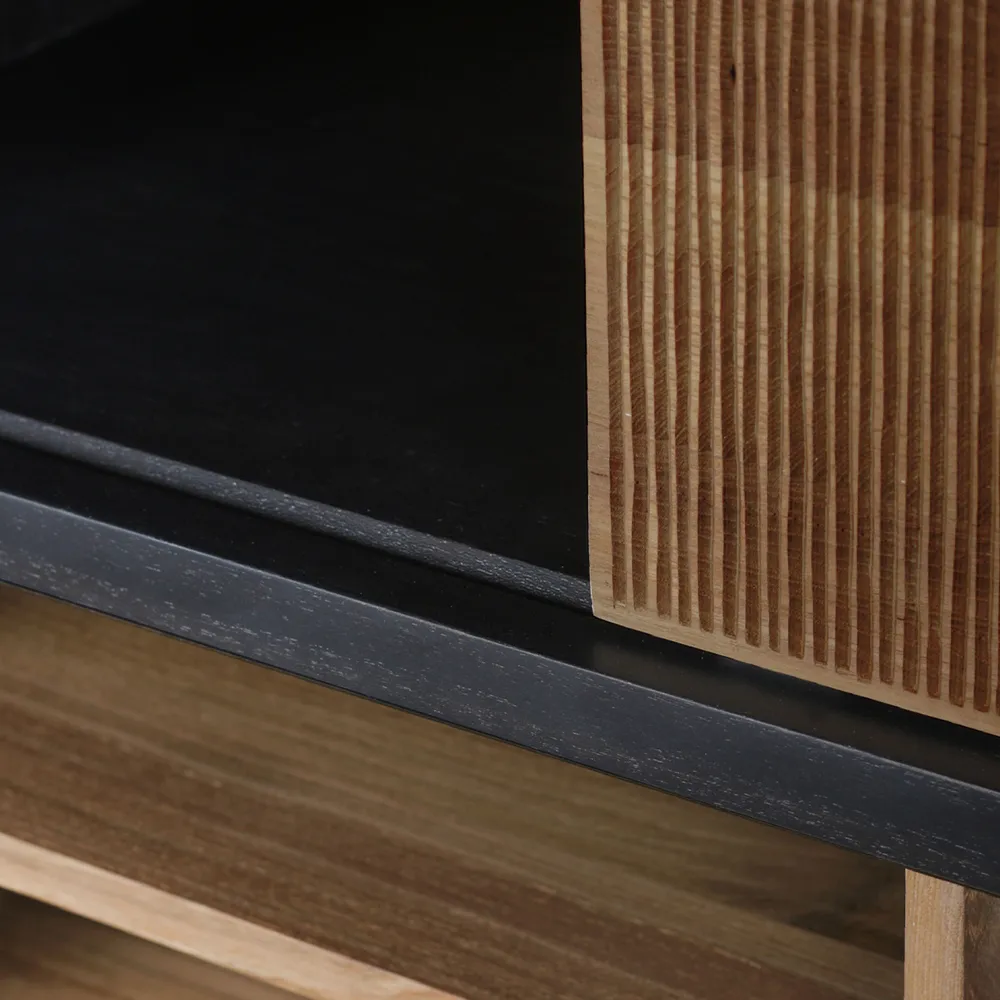 Mensola Oscar Rack , Teak-Black 5 porte 120x40 cm Ethnicraft