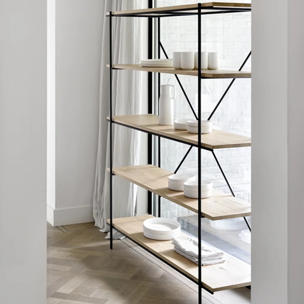 Mensola Rise, Olio cerato rovere-Black metal 165 cm Ethnicraft