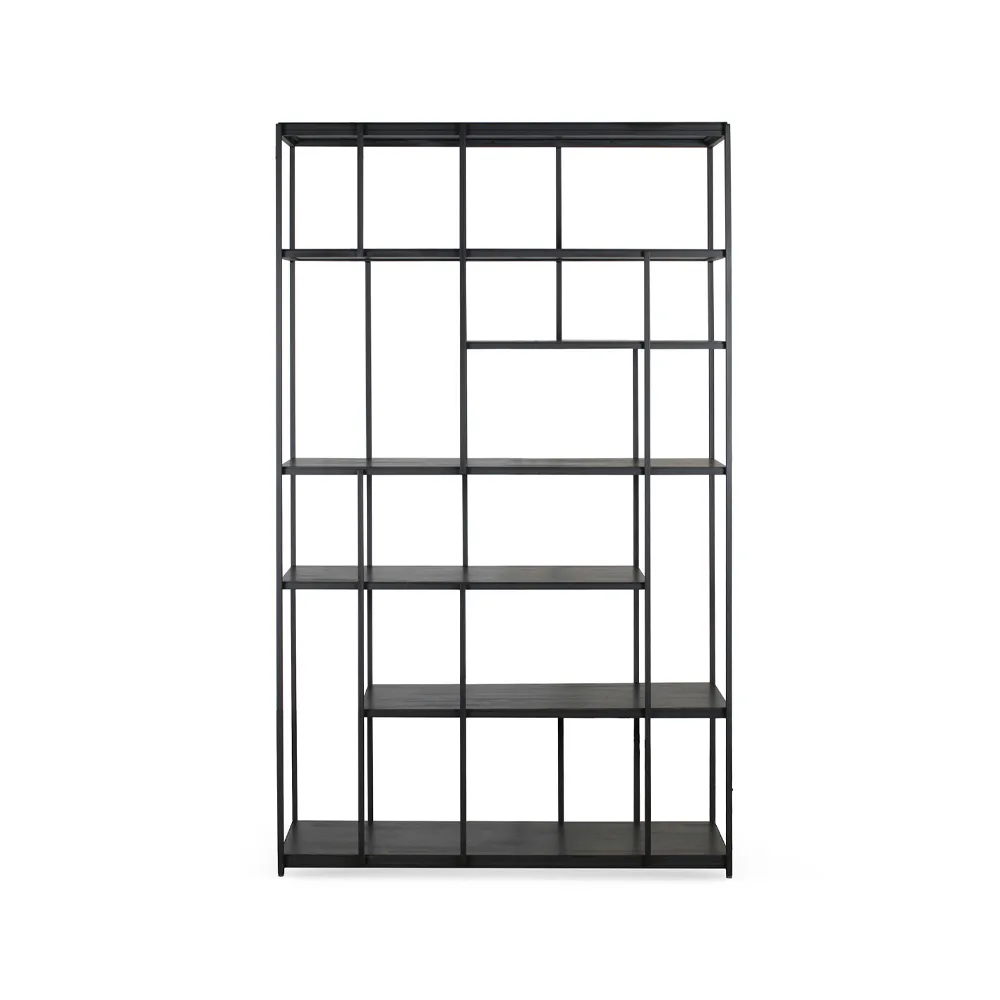 Mensola Studio Rack 205x120 cm, Teak nero senza ante Ethnicraft