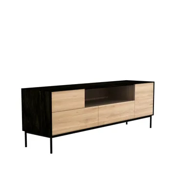 Mobile TV Blackbird  - Rovere nero-Gambe in metallo nero - Ethnicraft