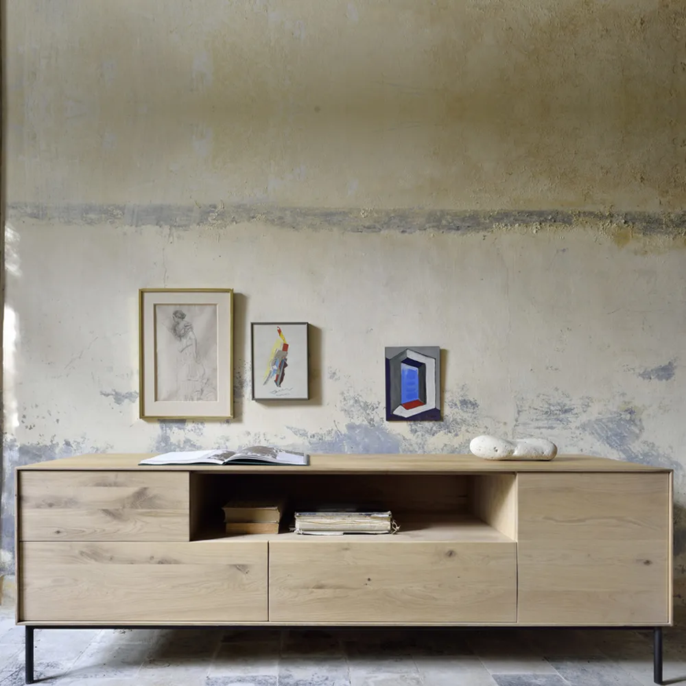 Mobile TV Whitebird 180 cm, Rovere oliato-Black metal Ethnicraft