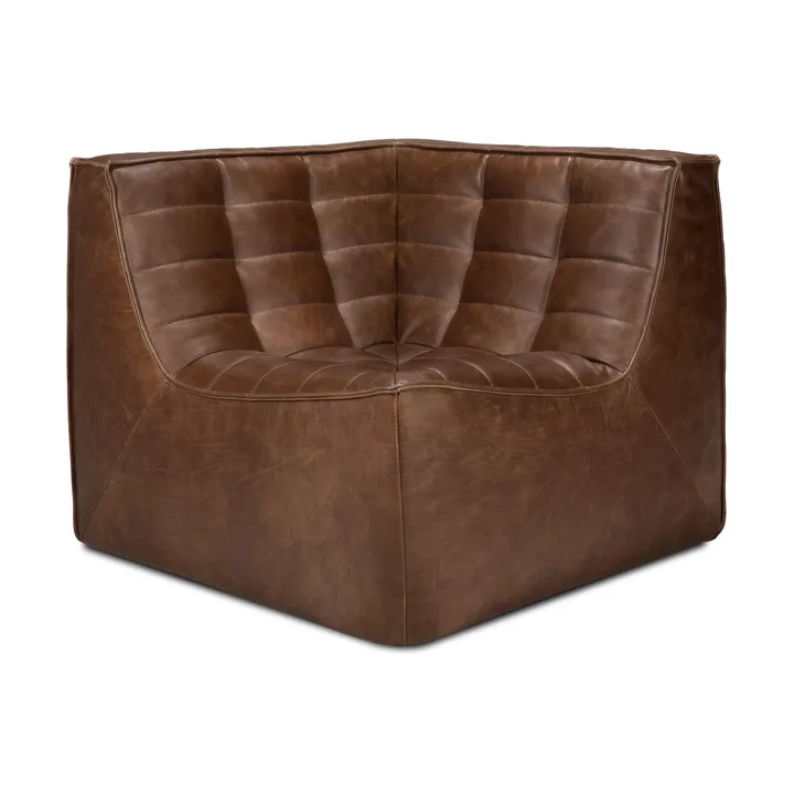 Modulo angolare arrotondato 45° N701 - Pelle Chestnut - Ethnicraft