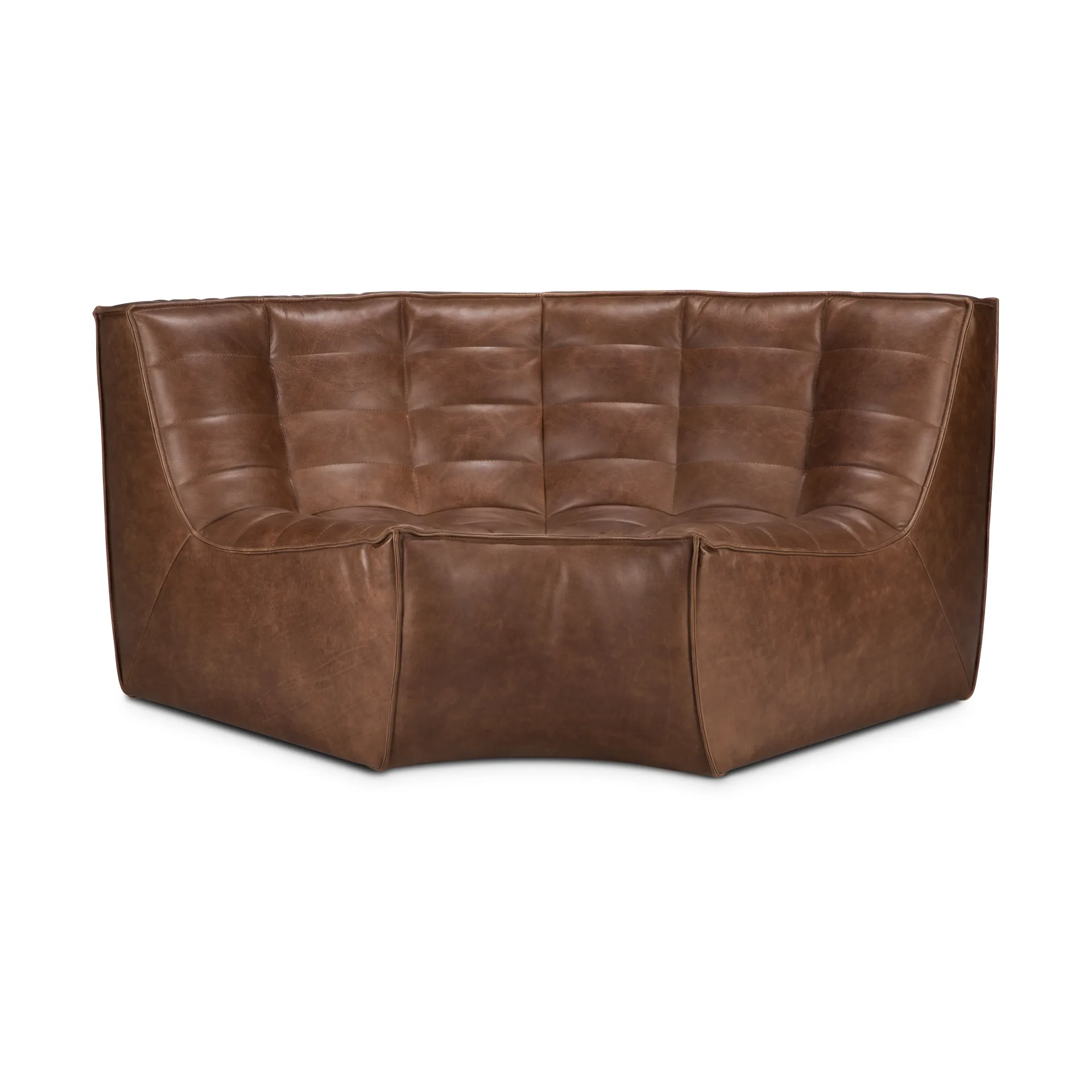 Modulo angolare arrotondato 90° N701, Pelle Chestnut Ethnicraft