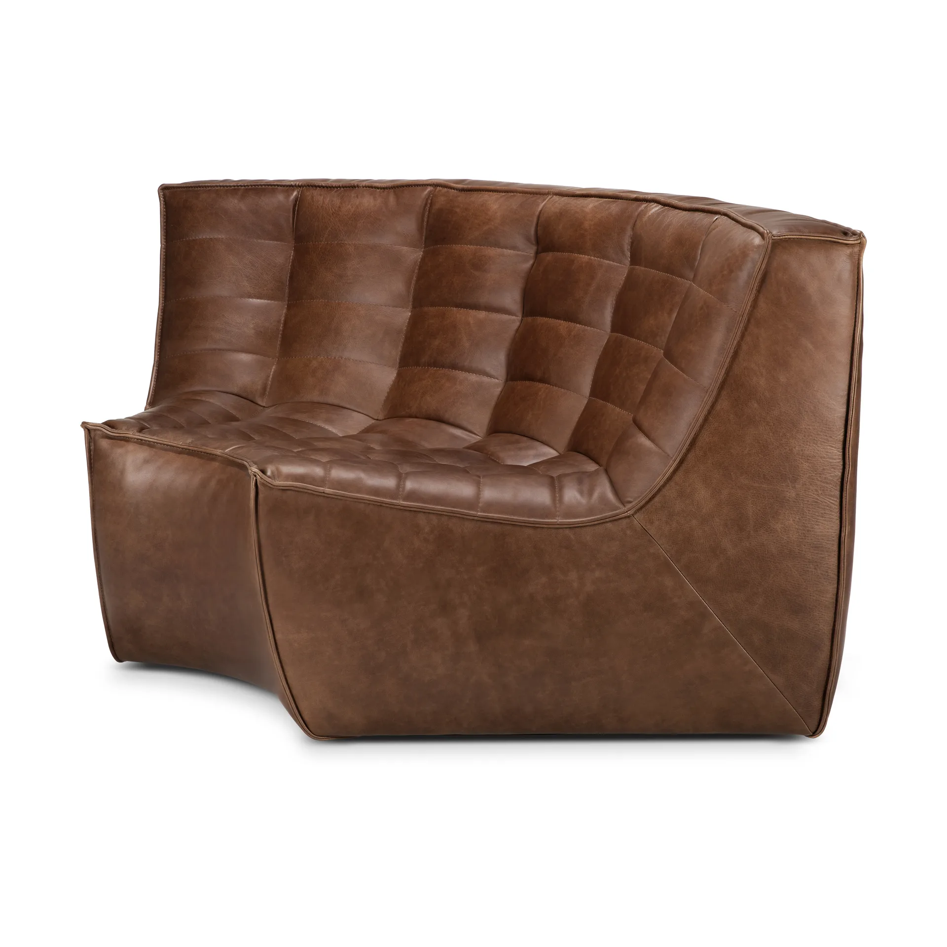 Modulo angolare arrotondato 90° N701, Pelle Chestnut Ethnicraft