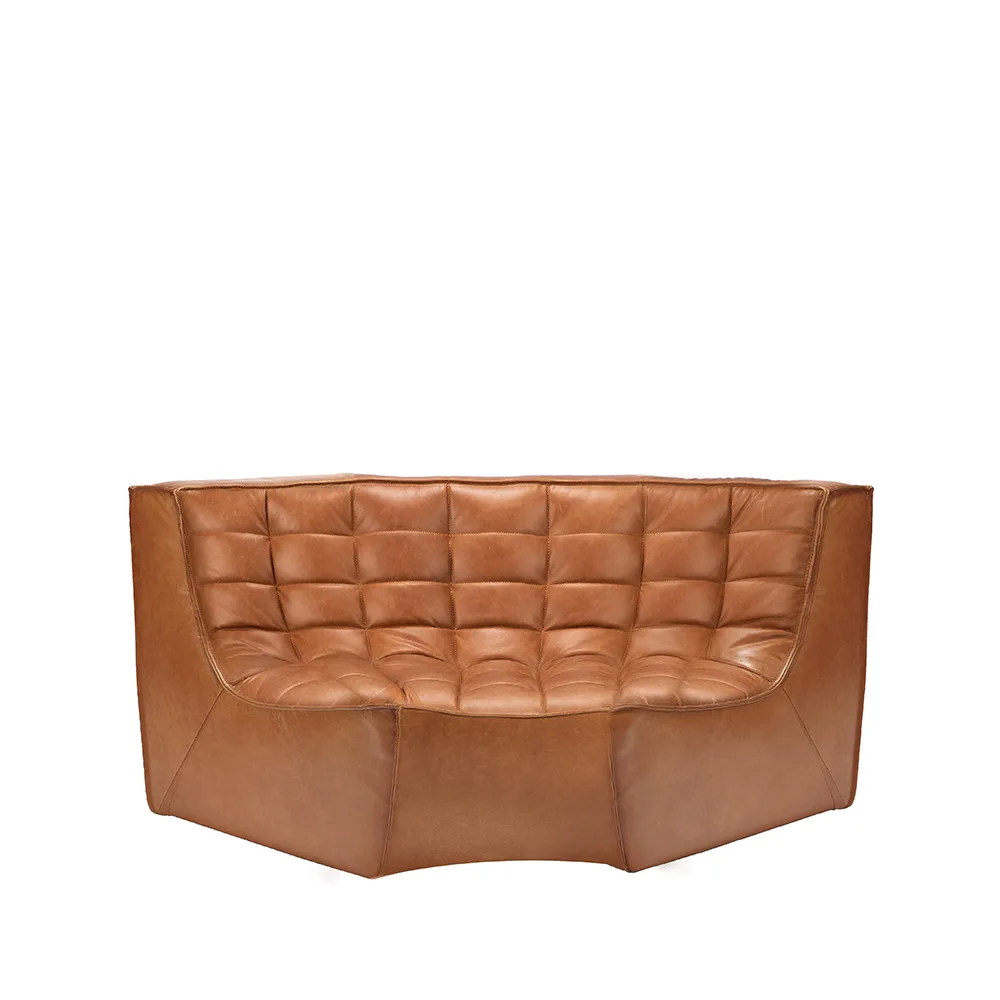 Modulo angolare arrotondato 90° N701 , Pelle old saddle Ethnicraft