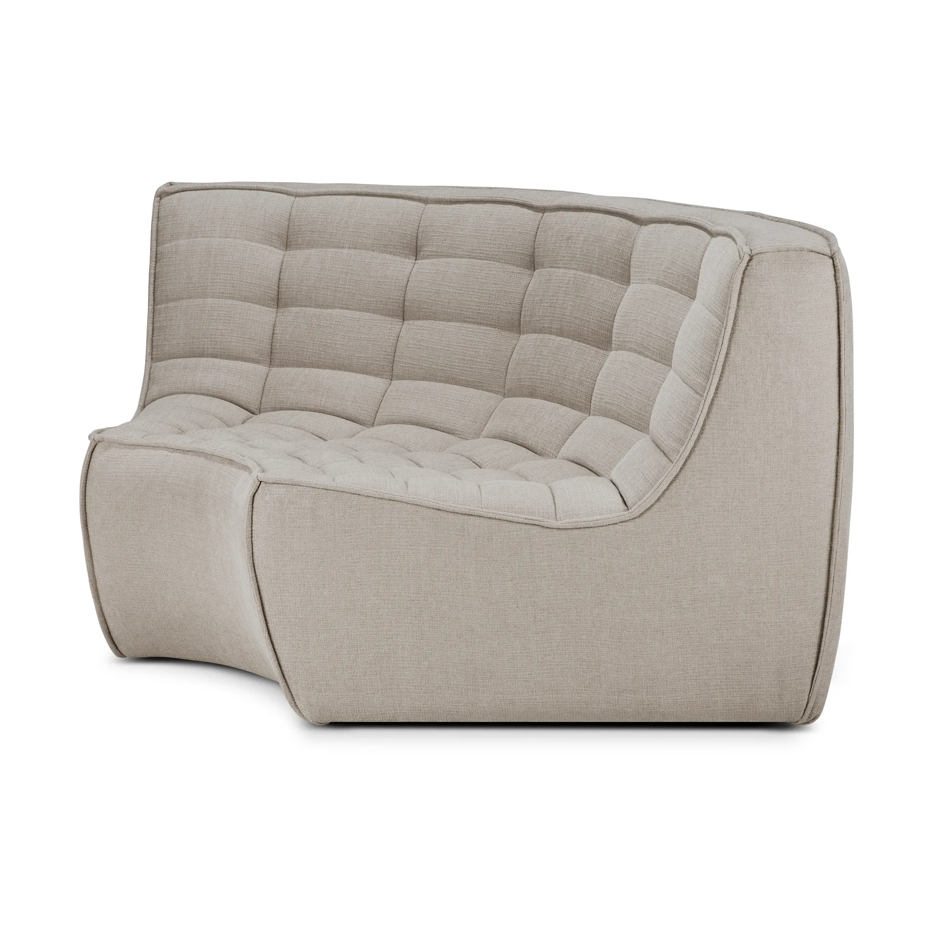 Modulo angolare arrotondato 90° N701 , Tessuto Ecru beige Ethnicraft