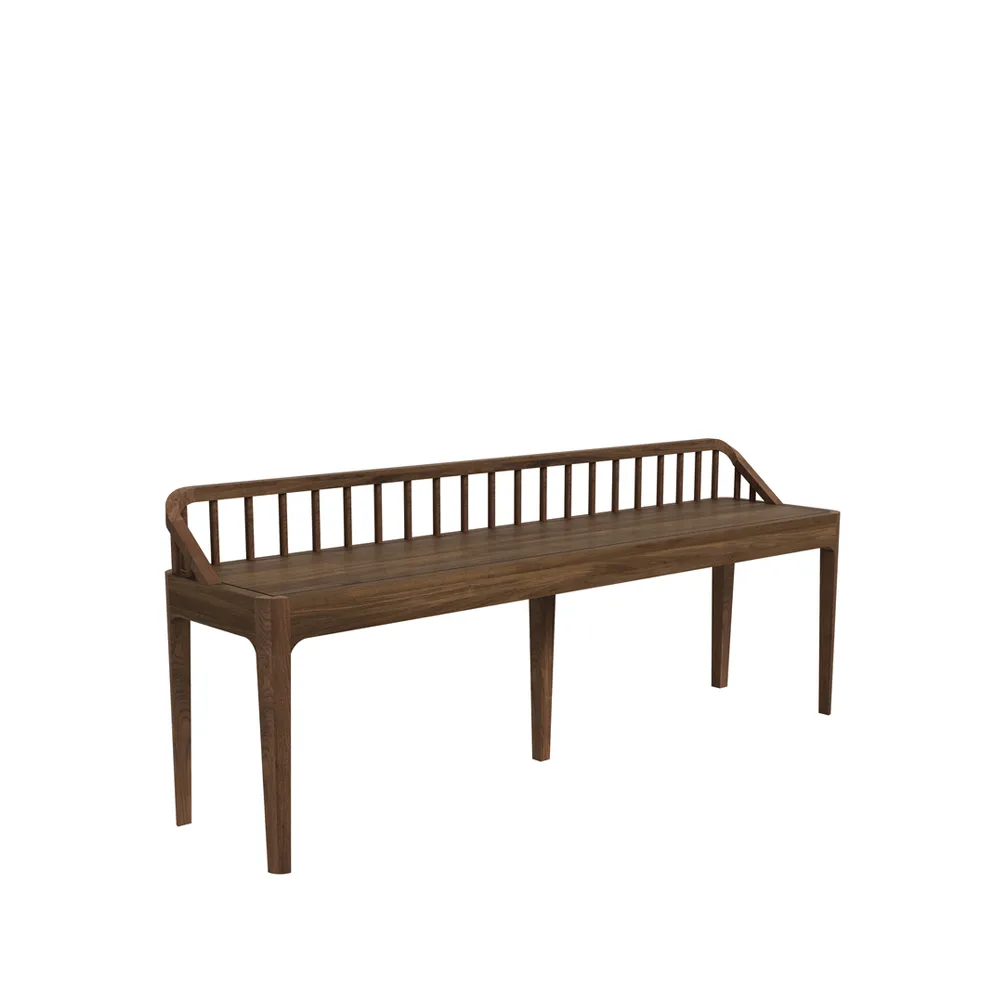 Panca Spindle 60x150 cm, Noce, schienale Ethnicraft