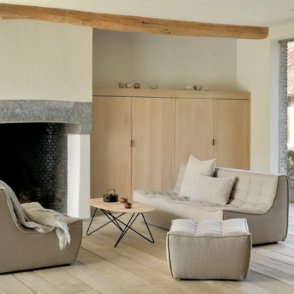 Poggiapiedi N701 - 70x70 cm, Blu Ethnicraft