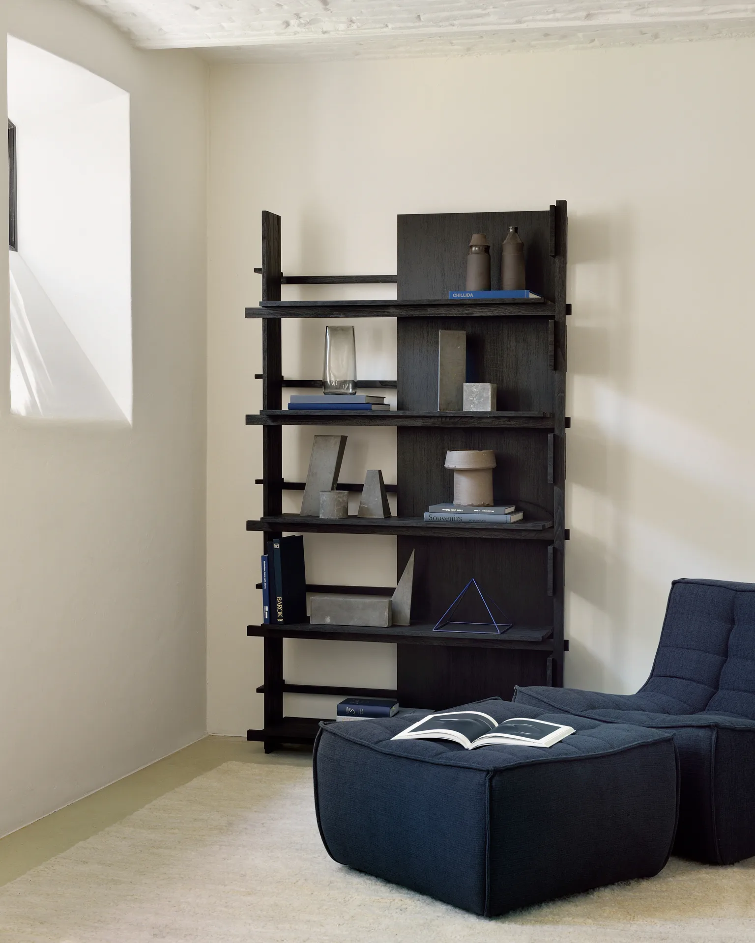 Poggiapiedi N701 - 70x70 cm, Graphite Eco Ethnicraft