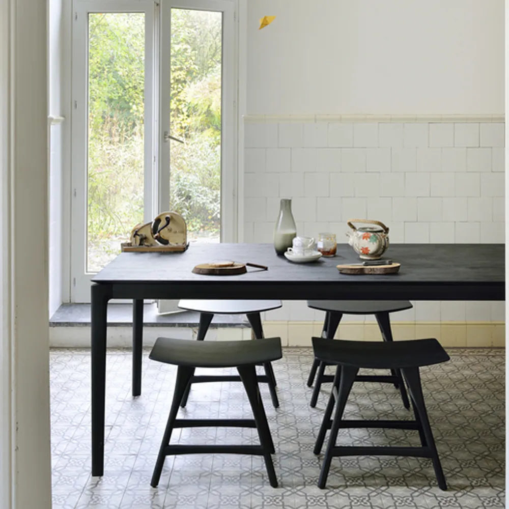 Poggiapiedi Osso 48x50 cm, Rovere nero Ethnicraft