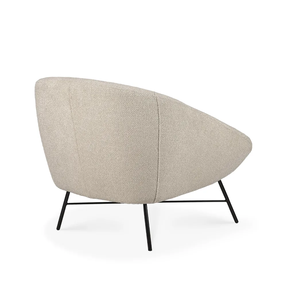 Poltrona lounge Barrow, Off white-Black metal Ethnicraft