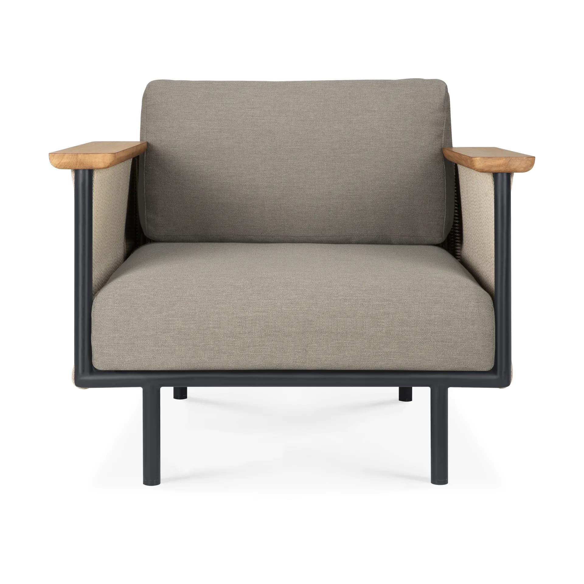 Poltrona lounge Corbey da esterno con cuscino, Alluminio black-Silt Ethnicraft