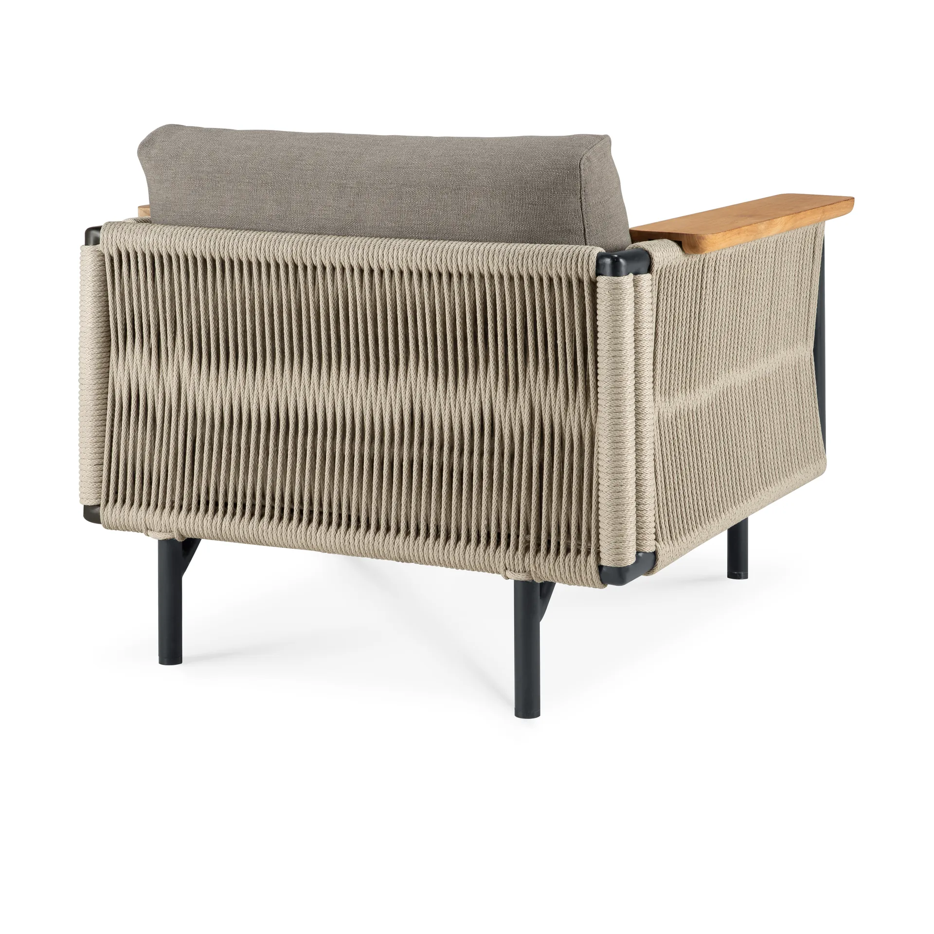 Poltrona lounge Corbey da esterno con cuscino, Alluminio black-Silt Ethnicraft