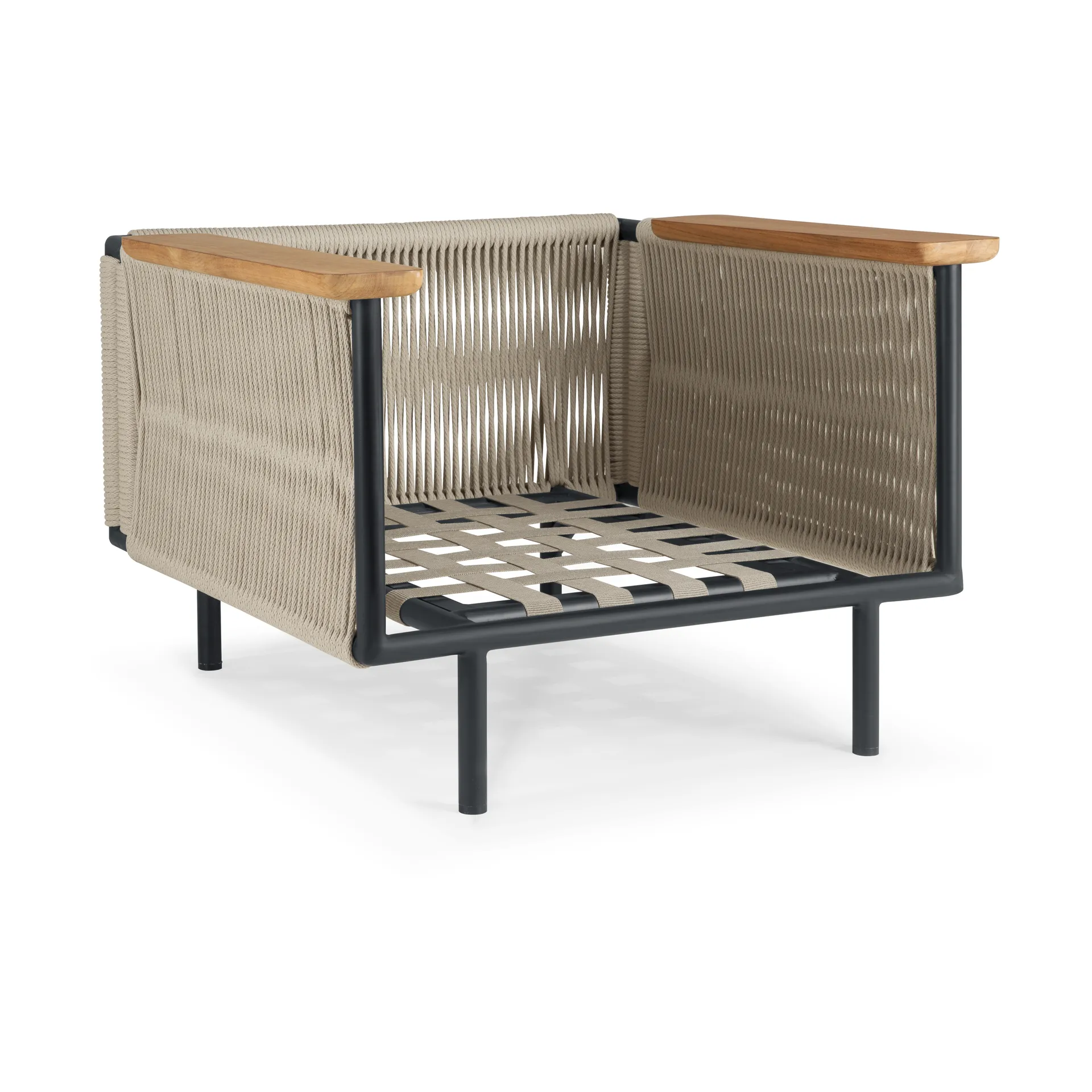 Poltrona lounge Corbey Outdoor, Alluminio nero Ethnicraft