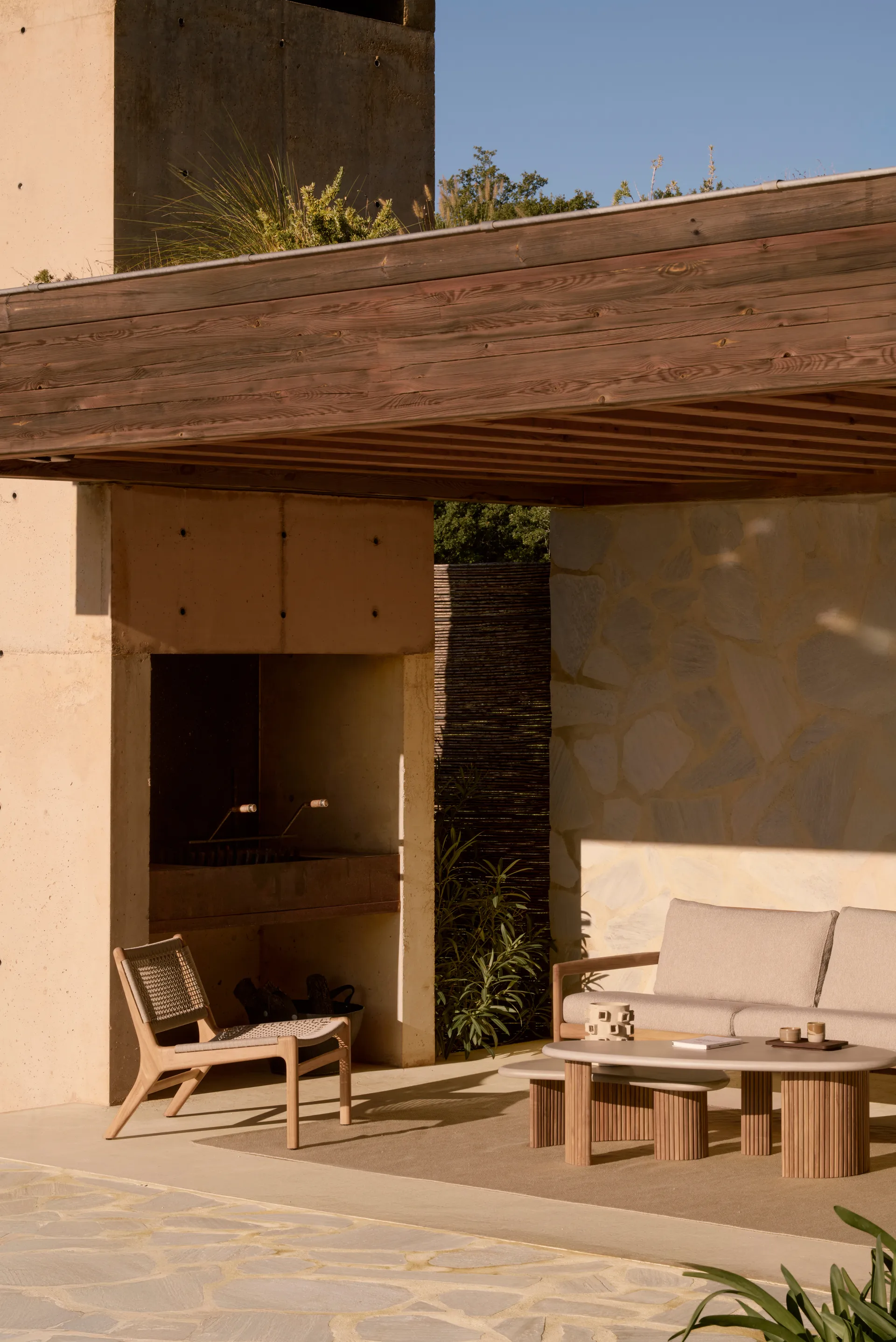 Poltrona lounge da esterno Jack in teak, Beige Ethnicraft