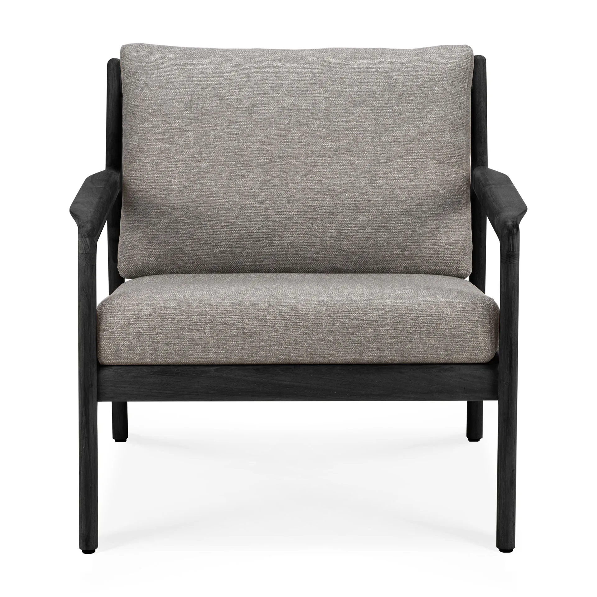 Poltrona lounge da esterno Jack in teak tinto nero, Mocha Ethnicraft
