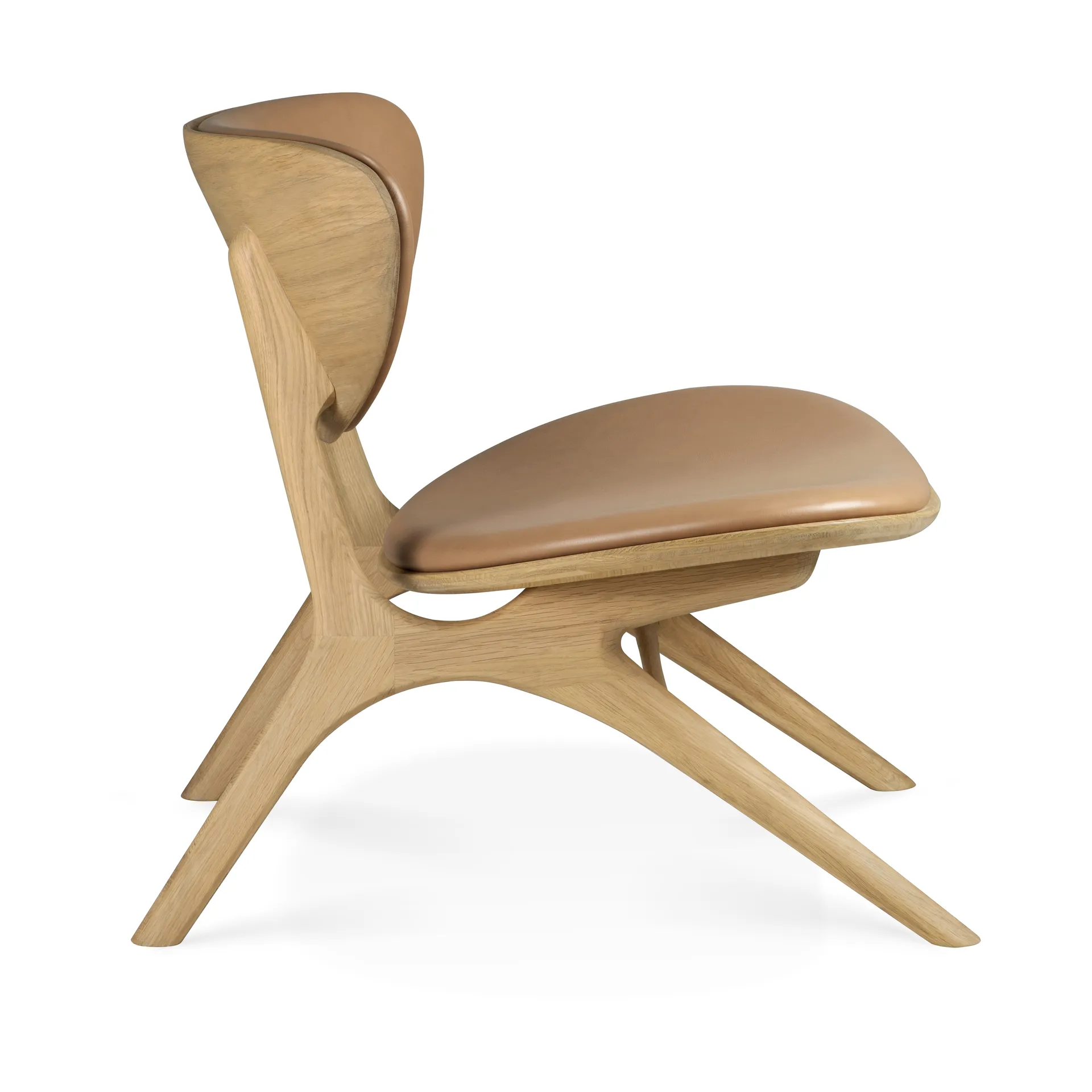 Poltrona lounge Eye, Rovere laccato-pelle Sienna Ethnicraft