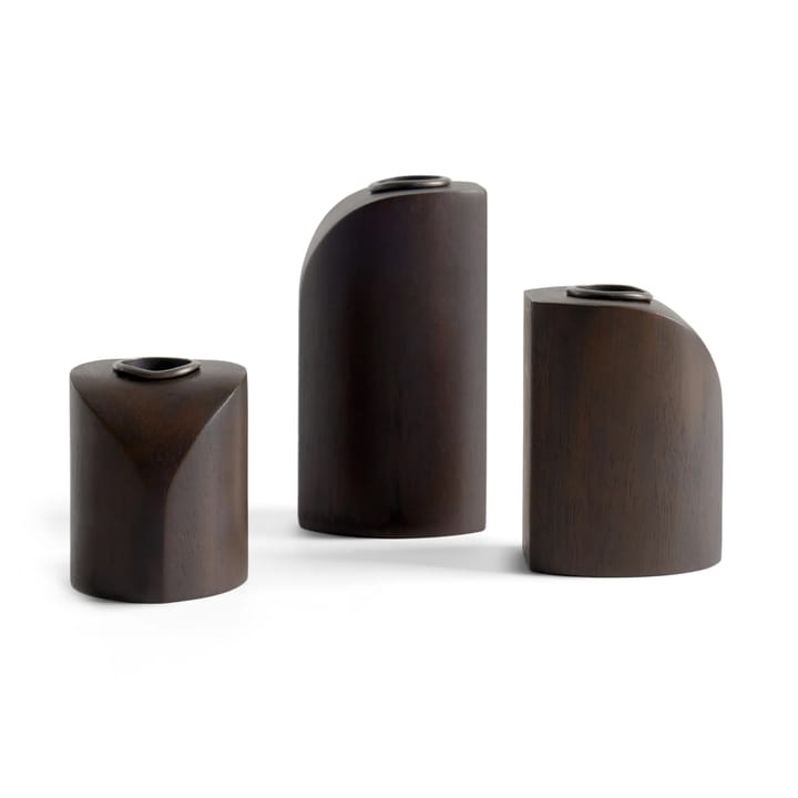 Portacandele PI 3 pezzi - mogano tinto marrone scuro - Ethnicraft