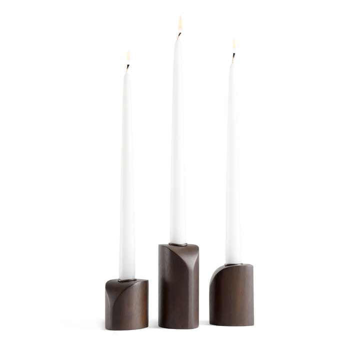 Portacandele PI 3 pezzi, mogano tinto marrone scuro Ethnicraft