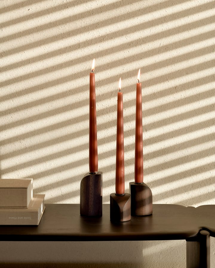 Portacandele PI 3 pezzi, mogano tinto marrone scuro Ethnicraft