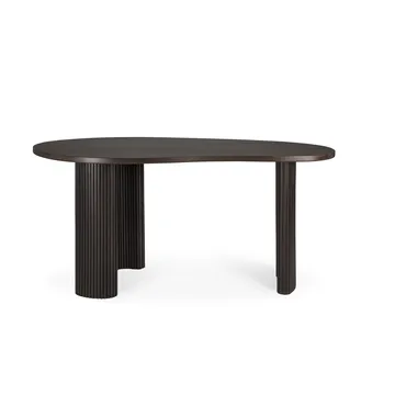 Scrivania Boomerang - mogano tinto marrone scuro, 160x83x76 cm - Ethnicraft