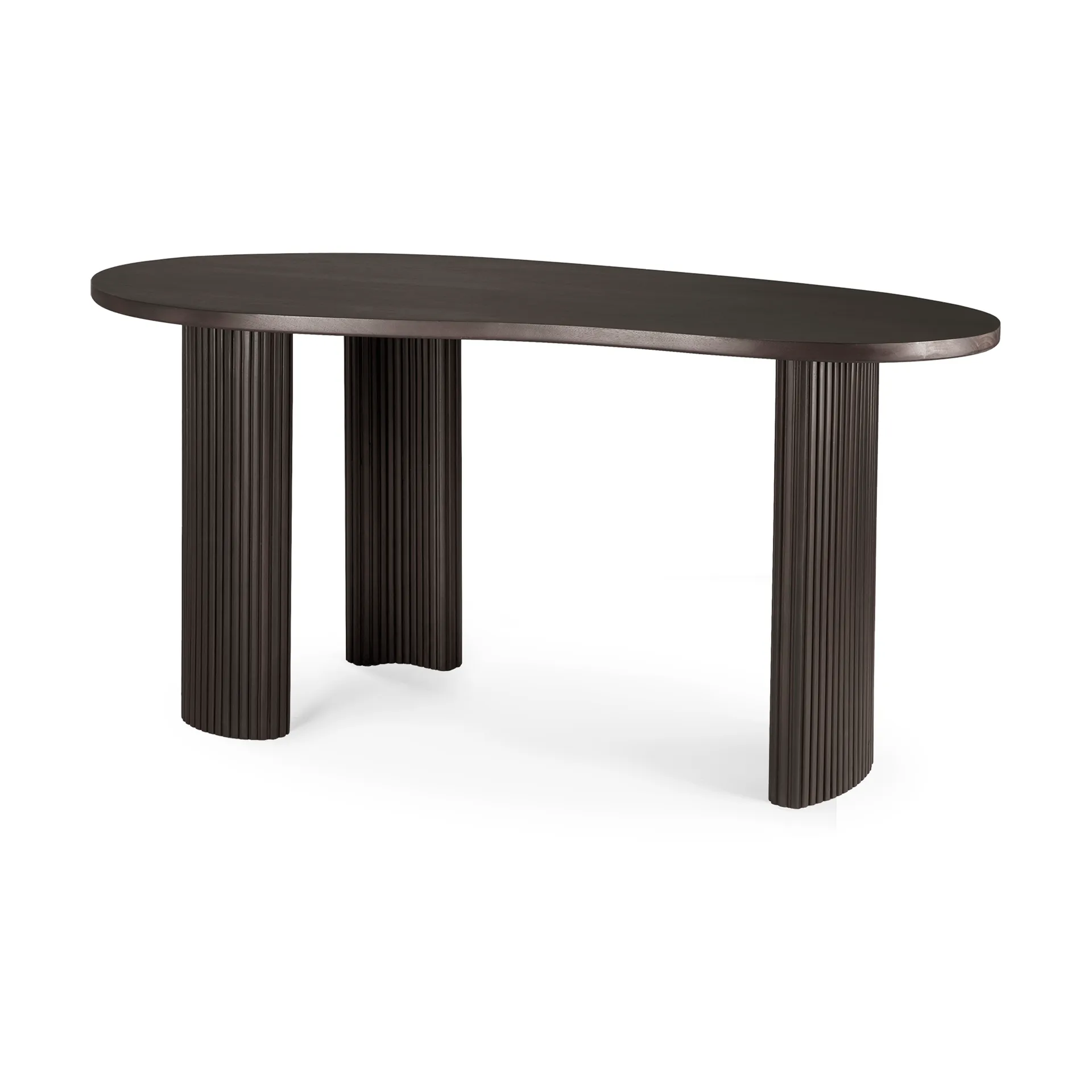 Scrivania Boomerang, mogano tinto marrone scuro, 160x83x76 cm Ethnicraft