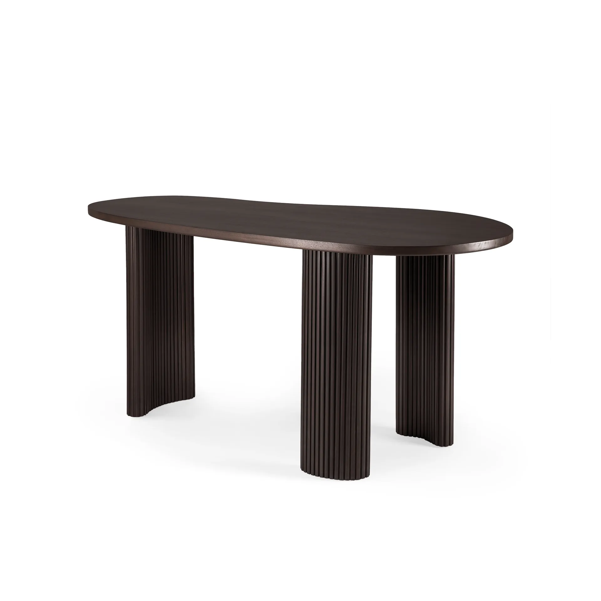 Scrivania Boomerang, mogano tinto marrone scuro, 160x83x76 cm Ethnicraft