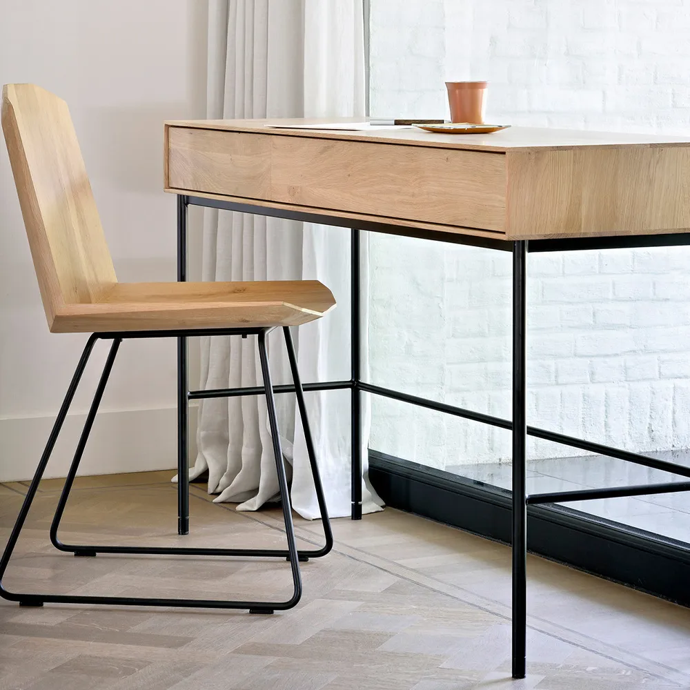 Scrivania Whitebird 77x127 cm, Rovere 2 porte Ethnicraft