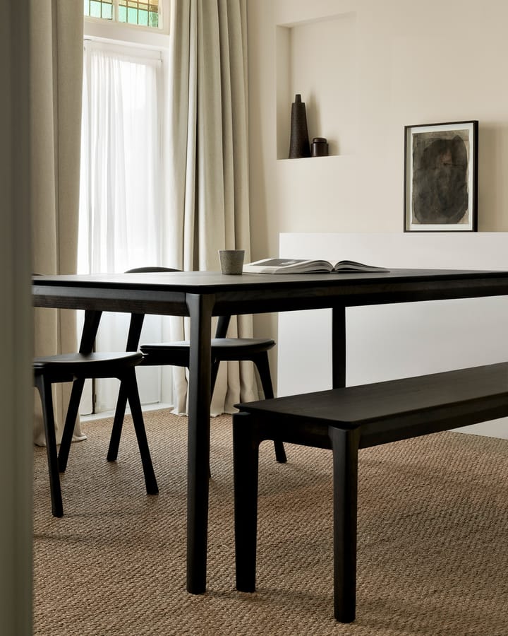Sedia Bok con seduta in pelle, Rovere tinto marrone-pelle scura Ethnicraft