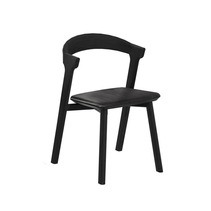 Sedia Bok con seduta in pelle - Rovere tinto nero-pelle scura - Ethnicraft