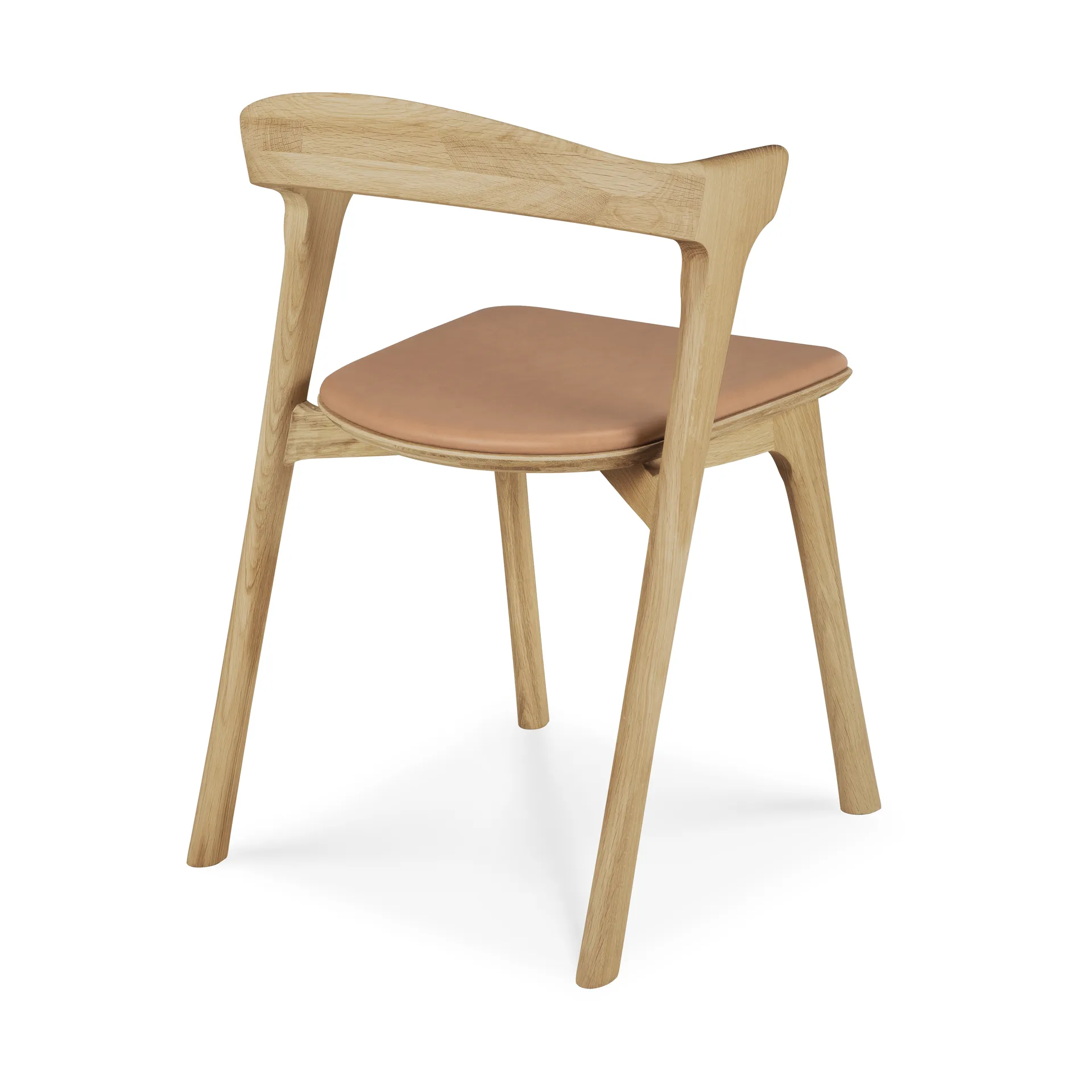 Sedia Bok, Quercia laccata-pelle Sienna Ethnicraft