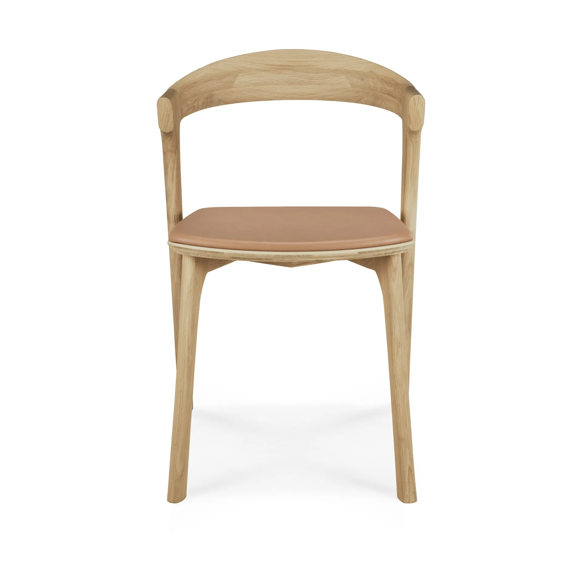 Sedia Bok, Quercia laccata-pelle Sienna Ethnicraft