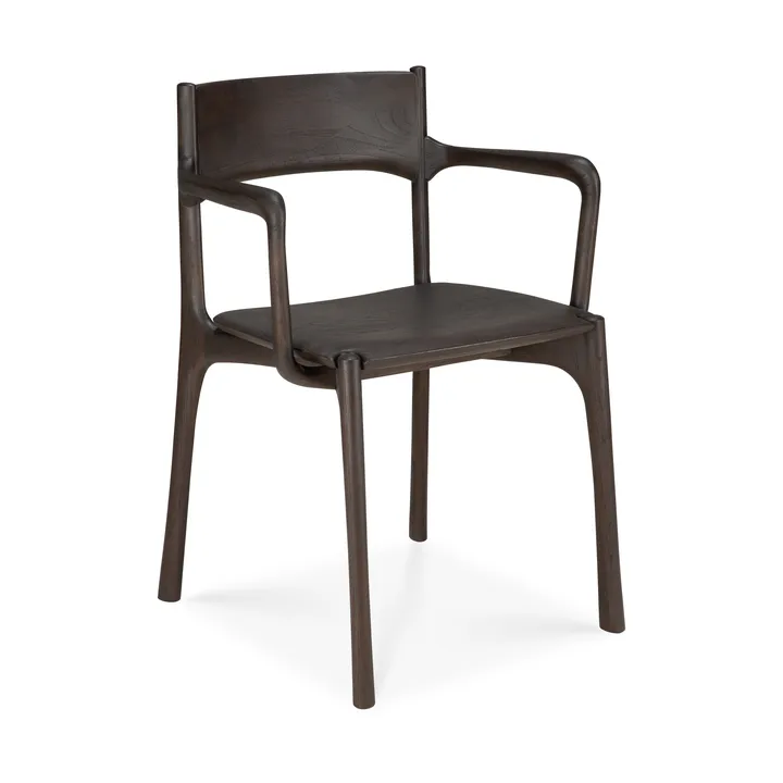 Sedia con braccioli PI - Teak marrone scuro - Ethnicraft