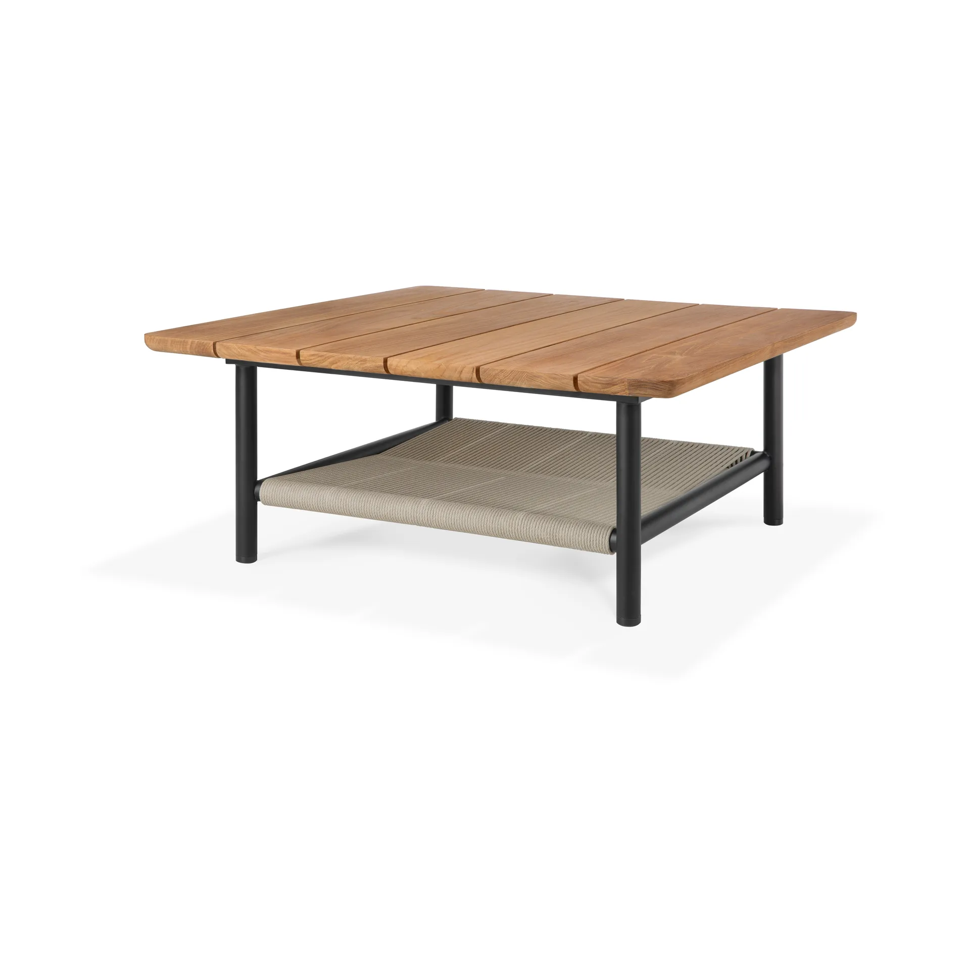 Tavolino Corbey Outdoor, 80 cm, teak-alluminio nero Ethnicraft