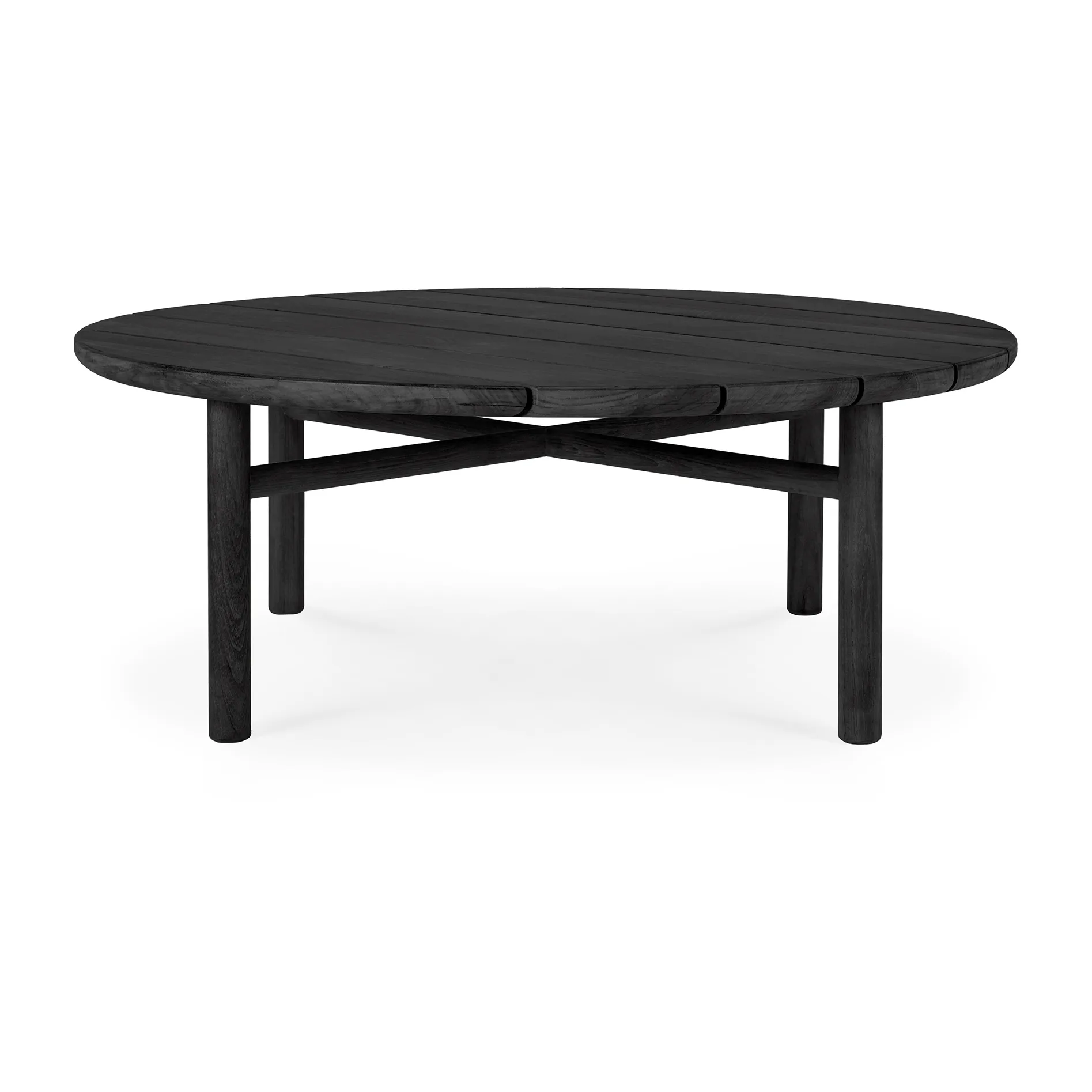Tavolino da esterno Quatro in teak tinto nero, Ø95 cm Ethnicraft