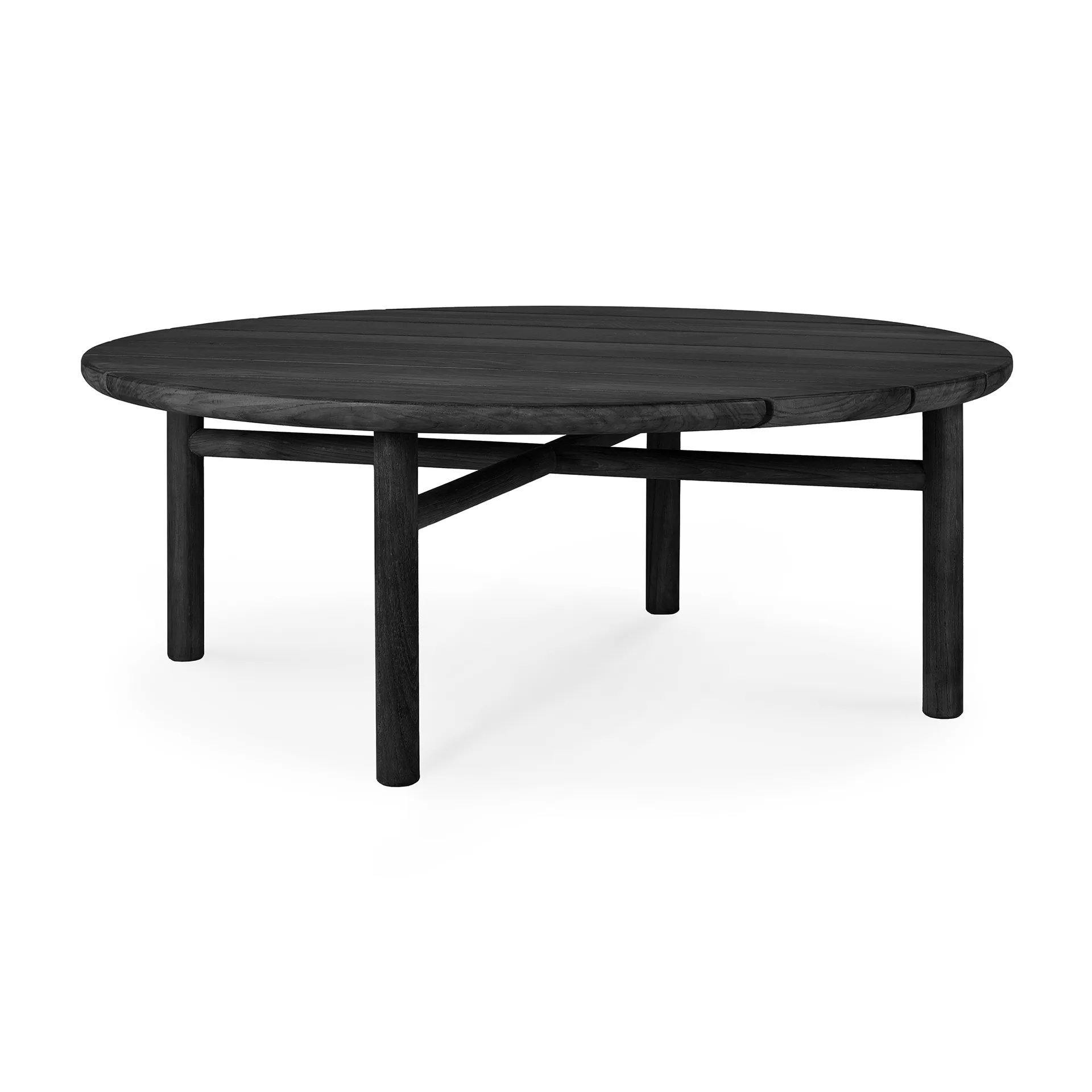 Tavolino da esterno Quatro in teak tinto nero, Ø95 cm Ethnicraft