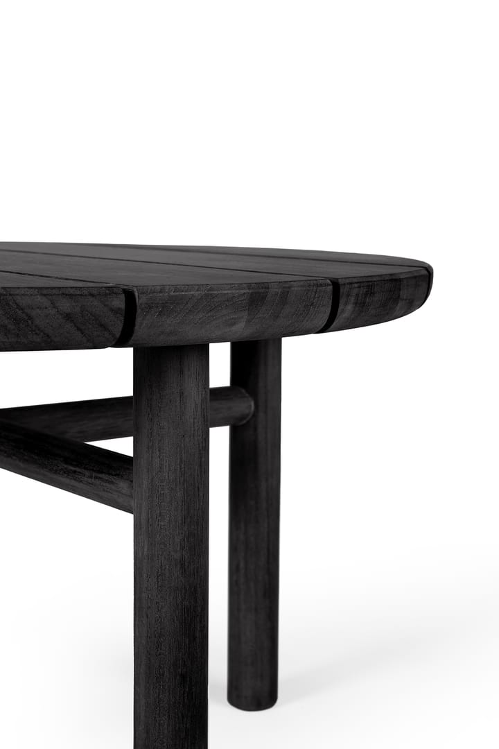 Tavolino da esterno Quatro in teak tinto nero, Ø95 cm Ethnicraft