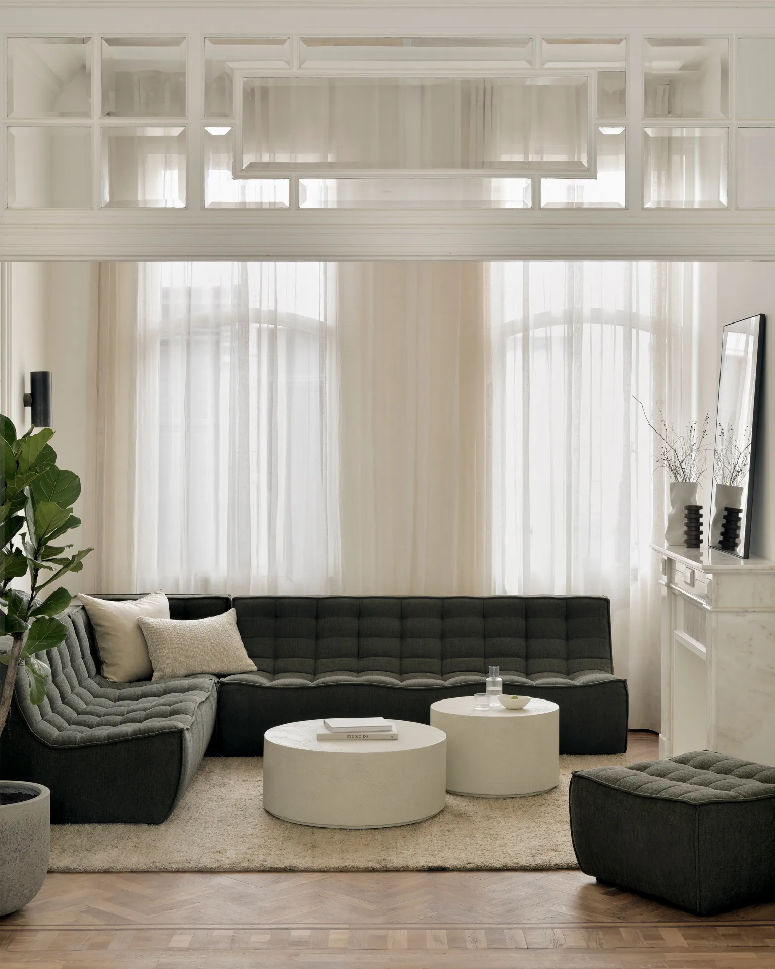 Tavolino Elements, Off white, Ø80 cm Ethnicraft