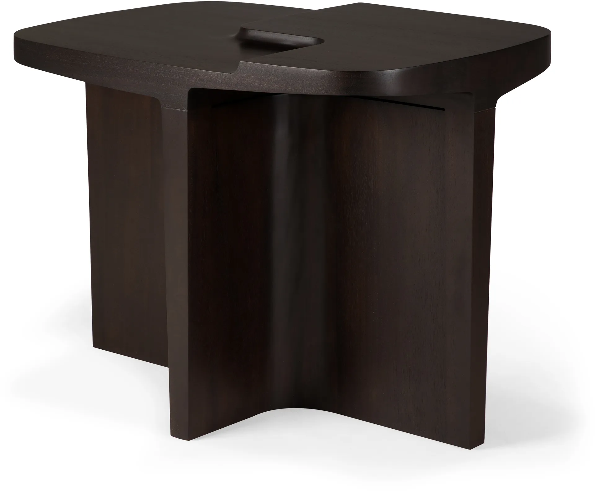 Tavolino laterale Brutalist, Mogano marrone rosa, 60x40 cm Ethnicraft