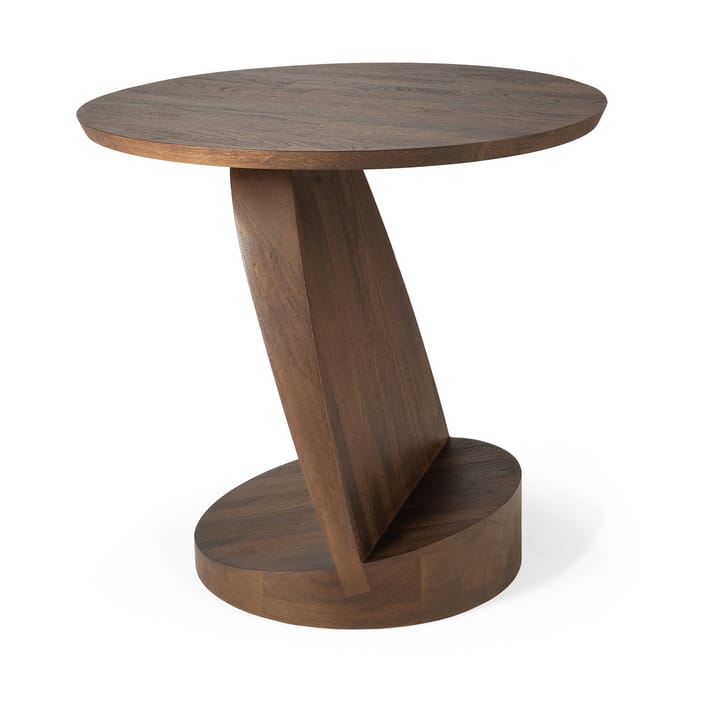 Tavolino Oblic Ø52 cm, Teak tinto marrone Ethnicraft