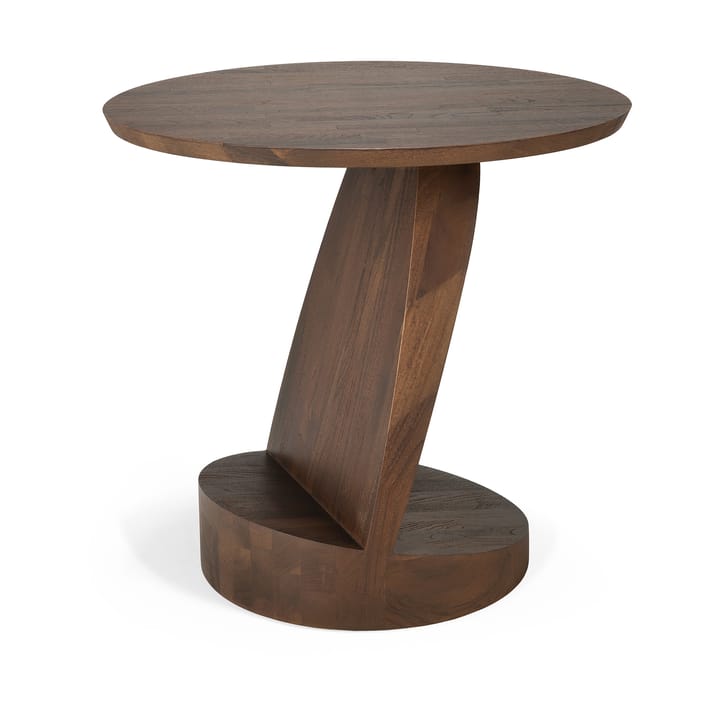Tavolino Oblic Ø52 cm, Teak tinto marrone Ethnicraft