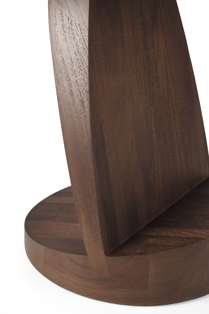 Tavolino Oblic Ø52 cm, Teak tinto marrone Ethnicraft