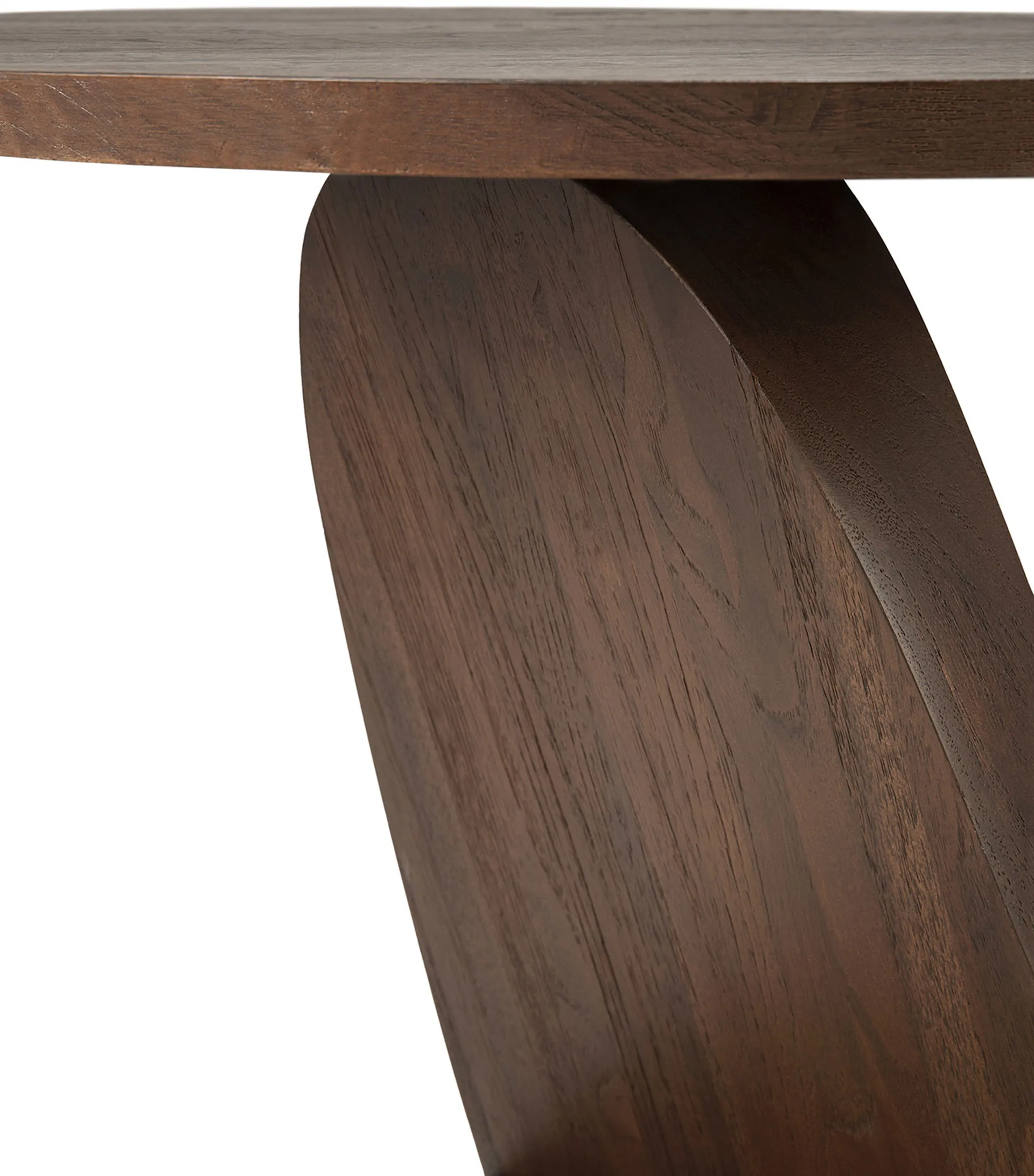 Tavolino Oblic Ø52 cm, Teak tinto marrone Ethnicraft