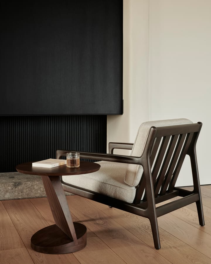 Tavolino Oblic Ø52 cm, Teak tinto marrone Ethnicraft