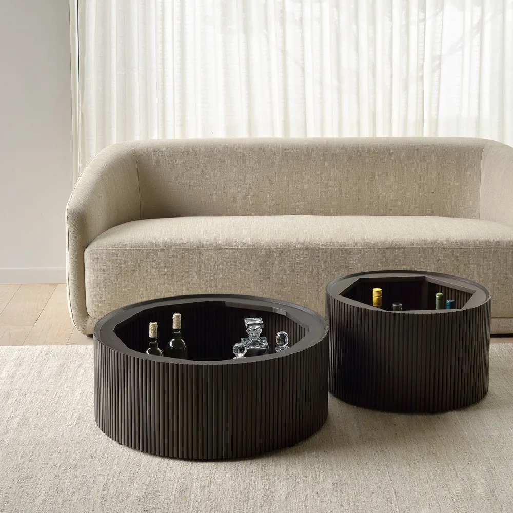 Tavolino rotondo Roller Max, Mogano dark brown 60 cm Ethnicraft