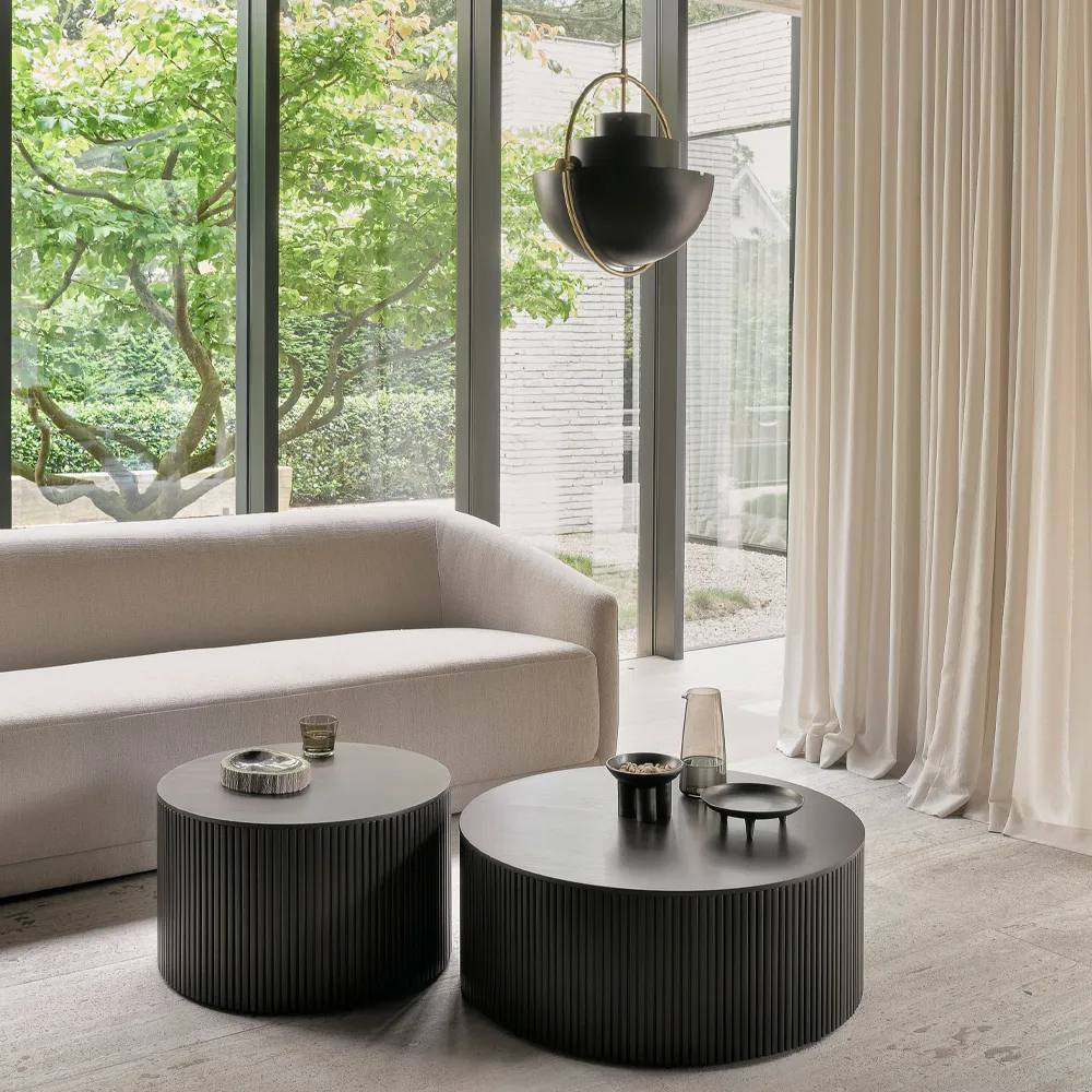 Tavolino rotondo Roller Max, Mogano dark brown 60 cm Ethnicraft