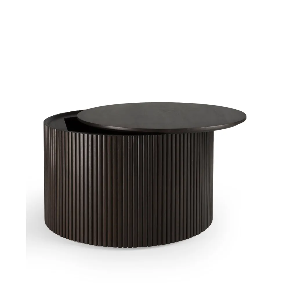 Tavolino rotondo Roller Max, Mogano dark brown 60 cm Ethnicraft