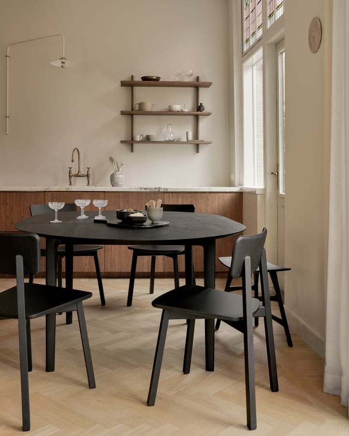Tavolo da pranzo Bok ovale 129/179x100x76 cm, Rovere tinto nero Ethnicraft