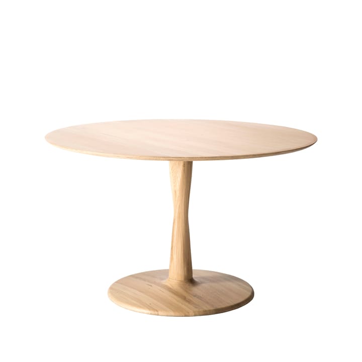 Tavolo da pranzo rotondo Torsion in legno trattato con olio-cera dura pigmentato bianco - Ø127 cm - Ethnicraft